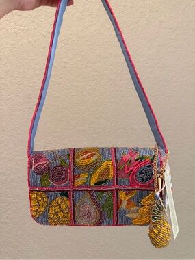 Viral Fruit Beaded Shoulder Bag W/Charm
